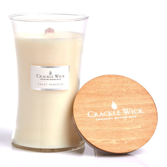 Crackle Wick Tall Hourglass Crackling Wooden Wick Scented Candle - Sweet Paradise image